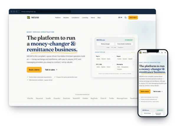 MEXAR official website landing page