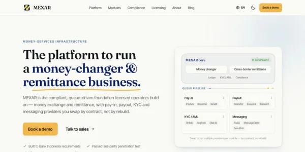 MEXAR official website landing page