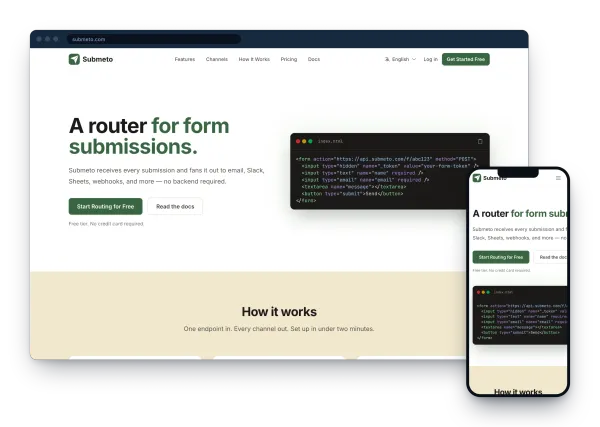 Submeto - Form submissions without the backend