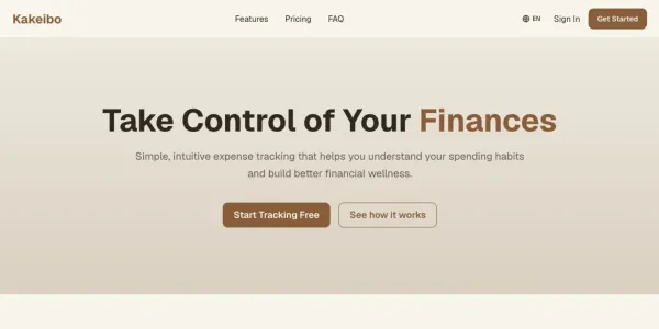 Kakeibo personal finance tracking landing page