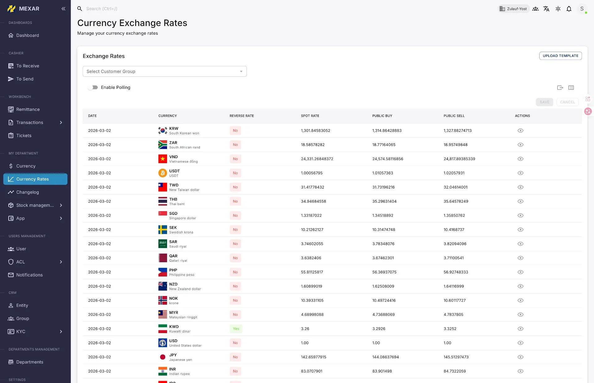 MEXAR Back Office screenshot 2